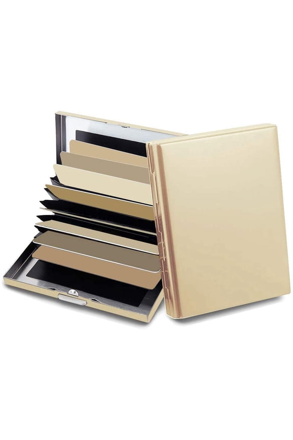 RFID Credit Card Holder Protector Metal Credit Card Wallet Business Card Holder for Men Women Gift Box Package (Gold)