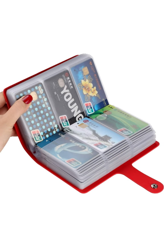 RFID Credit Card Organizer 96 Card Slots Leather Large Wallet