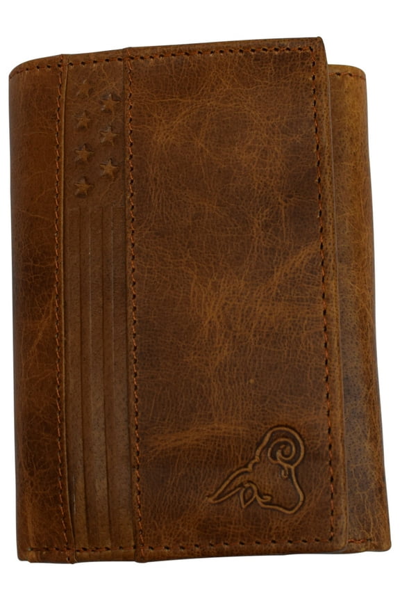 RFID Genuine Leather Trifold Badge Holder Wallet Police Badge Holder USA Series