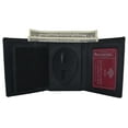 thumbnail image 1 of RFID LEATHER BADGE ID HOLDER 'SHIELD' SHAPE TRIFOLD WALLET BLACK VERY RARE WALLET, 1 of 9