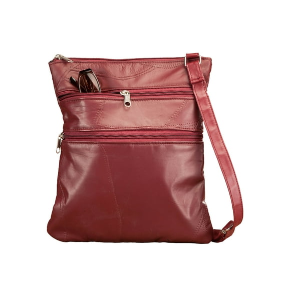 RFID Lambskin Patch Leather Crossbody Bag