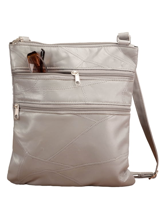 RFID Lambskin Patch Leather Crossbody Bag