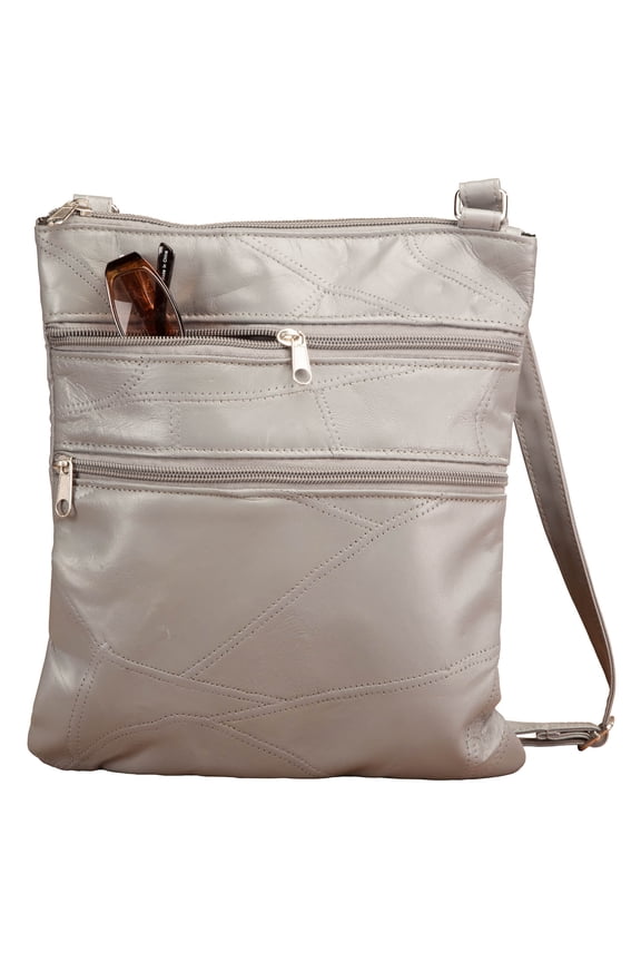 RFID Lambskin Patch Leather Crossbody Bag