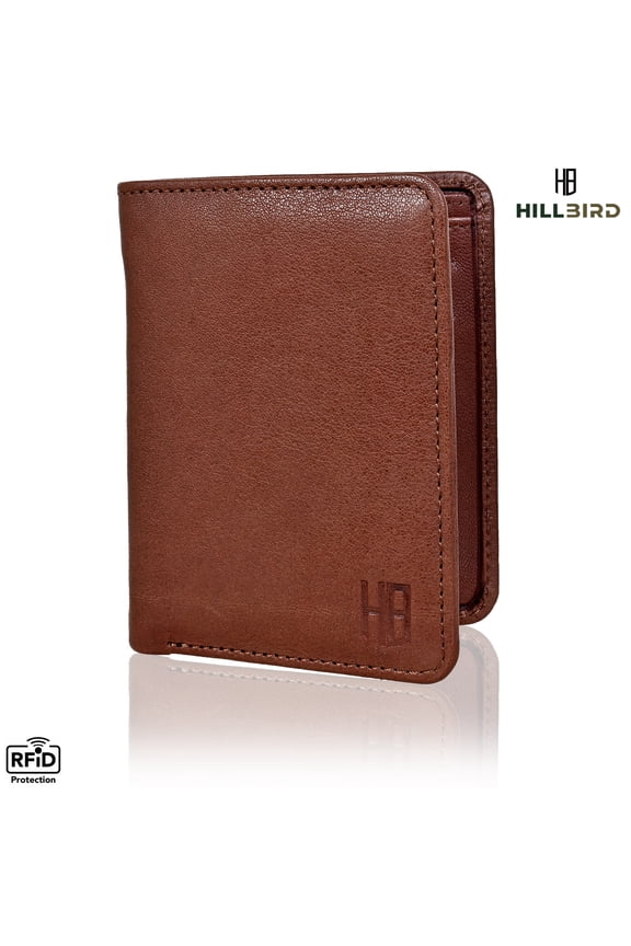 RFID Leather Wallets for Men Slim Bi-fold Genuine Wallet with ID Windows & Card Holder (BOOK-T-4001)