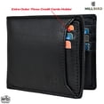 thumbnail image 1 of RFID Leather Wallets for Men Slim Bifold Genuine Wallet with ID Windows & Card Holder (CARD-B-2011), 1 of 5