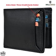 RFID Leather Wallets for Men Slim Bifold Genuine Wallet with ID Windows & Card Holder CARD-B-2011