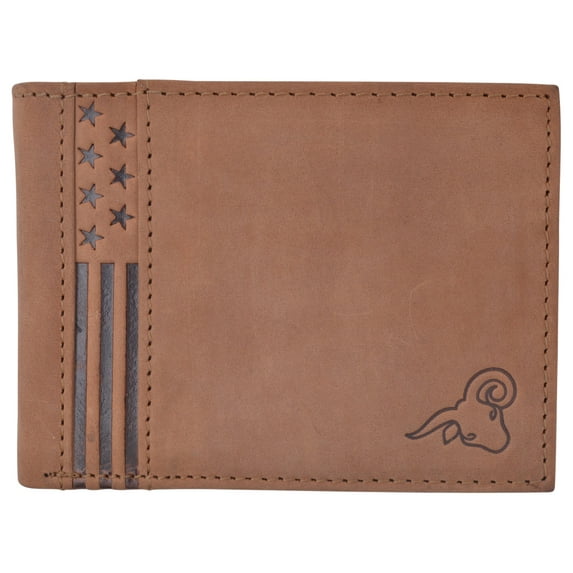 RFID Men's Bifold USA Genuine Leather Wallet With ID Window US Design Wallets for Men
