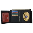 thumbnail image 1 of RFID Mens Genuine Leather Black Security Badge Holder Trifold Wallet, 1 of 12