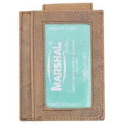 RFID Mens Leather Money Clip Slim Front Pocket Magnetic ID Credit Card Wallet