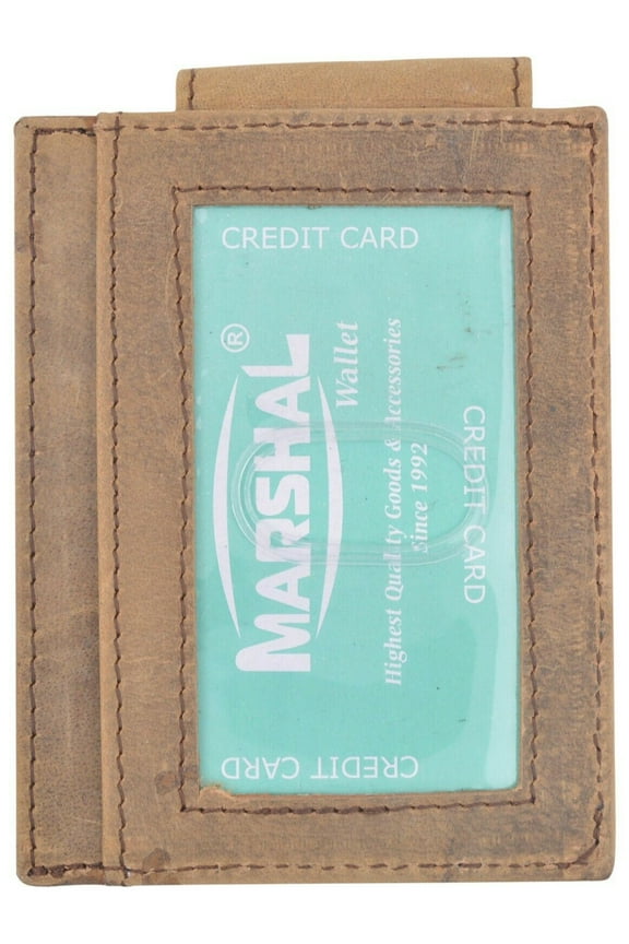 RFID Mens Leather Money Clip Slim Front Pocket Magnetic ID Credit Card Wallet