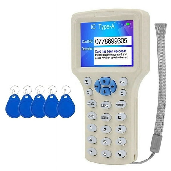 RFID NFC Smart Card Reader+5XCUID Keychain RFID Duplicator 125K 13.56MHz IC/ID Key Writer RFID Programmer Key
