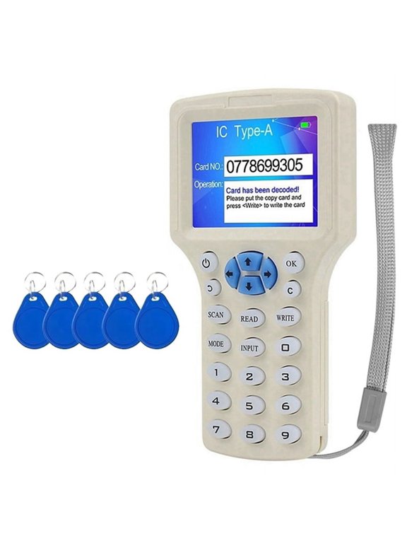 RFID NFC Smart Card Reader+5XCUID Keychain RFID Duplicator 125K 13.56MHz IC/ID Key Writer RFID Programmer Key