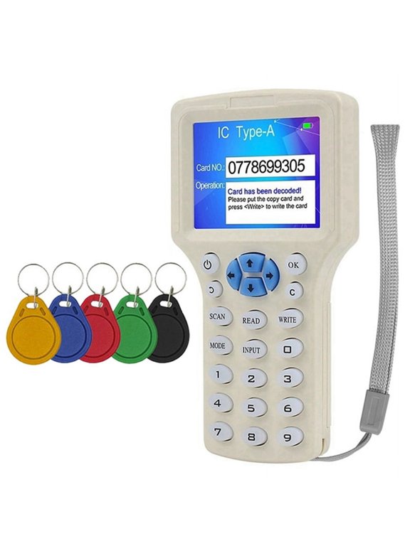 RFID NFC Smart Card Reader+5XUID Keychain RFID Duplicator 125K 13.56MHz IC/ID Key Writer RFID Programmer Key