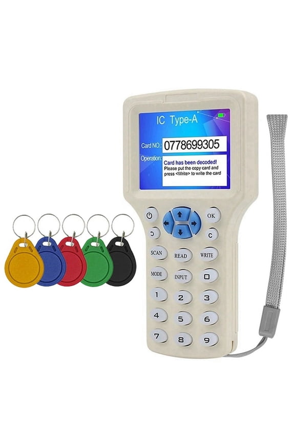 RFID NFC Smart Card Reader+5XUID Keychain RFID Duplicator 125K 13.56MHz IC/ID Key Writer RFID Programmer Key