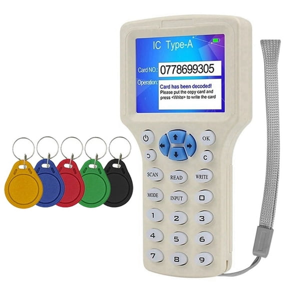 RFID NFC Smart Card Reader+5XUID Keychain RFID Duplicator 125K 13.56MHz IC/ID Key Writer RFID Programmer Key
