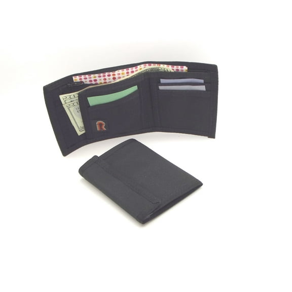 RFID Nylon Bifold Wallet. Made in USA by Rainbow of California. Color - Black.