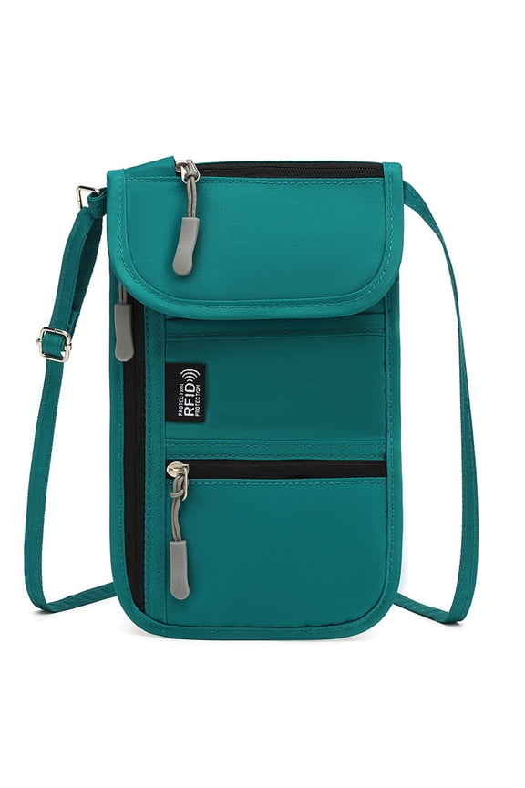 RFID Passport Bag Multi-Functional Portable Passport Holder Card Bag Storage Document Bag Crossbody Bag