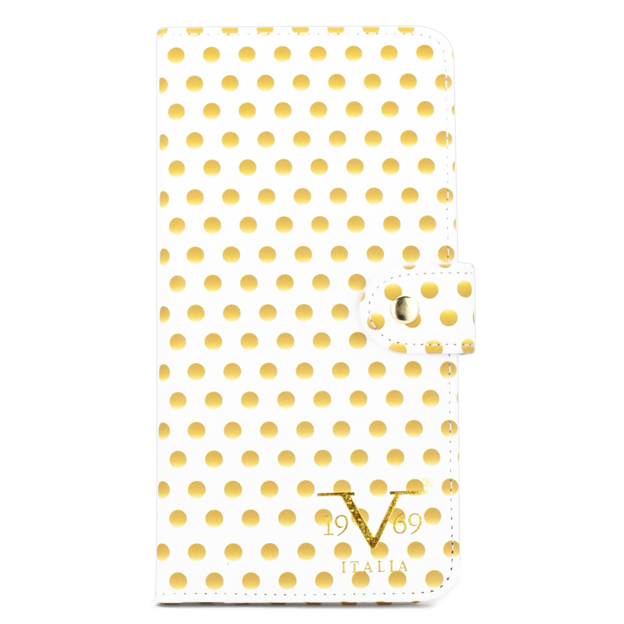 RFID Passport Cover - Sturdy, Slim and Made from PU Leather (Golden Polka)