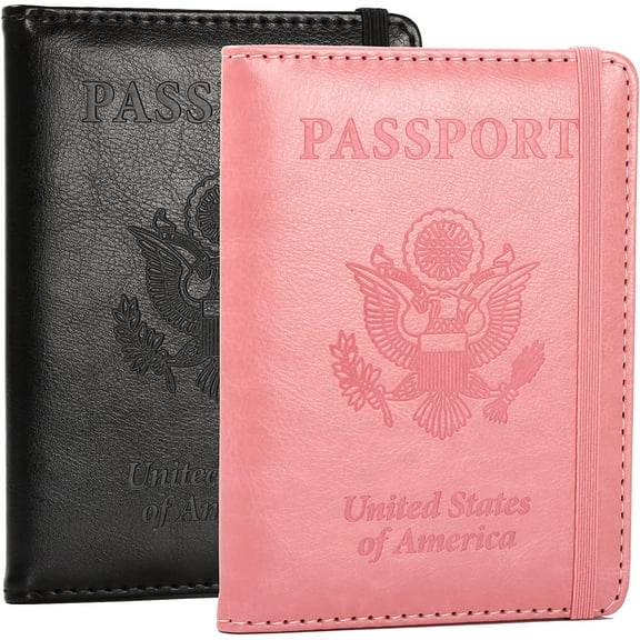 RFID Passport Holder Cover Traveling Passport Case, 2Pack