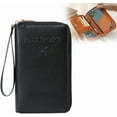 thumbnail image 1 of RFID Passport Holder Wallet - Multi-Functional Travel Wallet for Women & Men with Card Slots & Pen Holder, RFID Blocking (black), 1 of 10