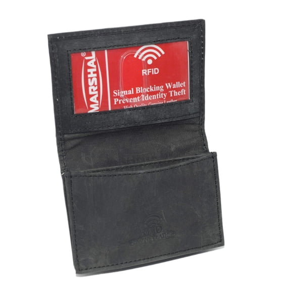 RFID Premium Vintage Leather Men's Expandable Credit Card ID Holder Wallet Black