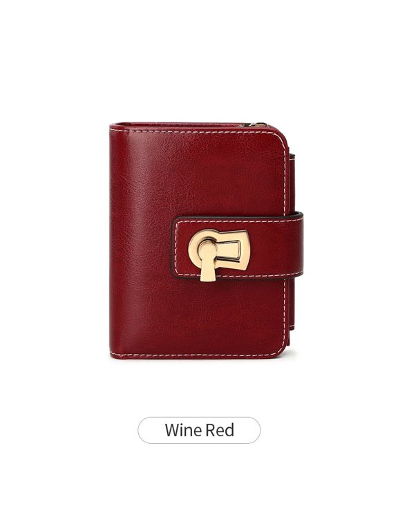 RFID Retro Women's Wallet Three Fold Short Wallet PU Leather Multi Functional Twist Lock Credit Card Wallet and Wallet