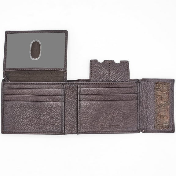 Men’s Leather Bifold Wallet with Velcro Key Holder Closure for Him