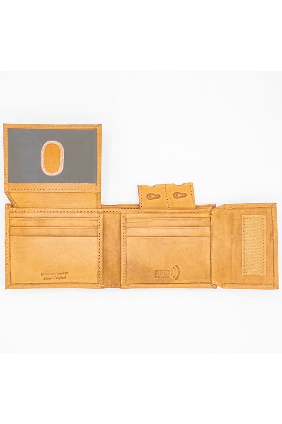 Men’s Leather Bifold Wallet with Velcro Key Holder Closure for Him