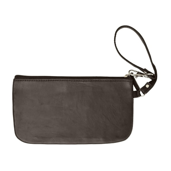 RFID Safe Soft-Sided Premium Leather Zippered Wristlet Wallet. RFID P 1716 (C)