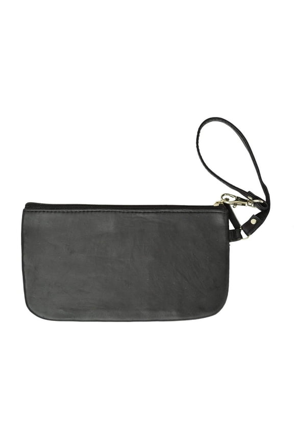 RFID Safe Soft-Sided Premium Leather Zippered Wristlet Wallet. RFID P 1716 (C)
