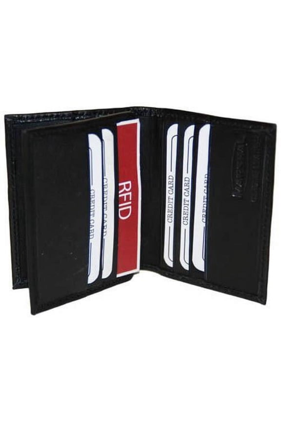 RFID Security Block Safe Leather Credit Card ID Business Card Center Flap Wallet RFID 74 (C)