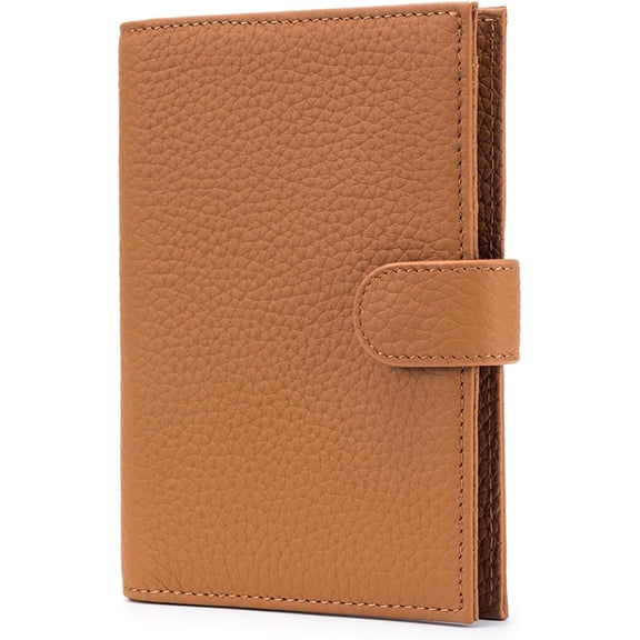 RFID Slim Passport Holder for Women, Compact Leather Passport Wallet with Card Holders SIM Slots,Zippered Coins Pocket and Cash Compartment Travel Passport Cover Case, Light Green