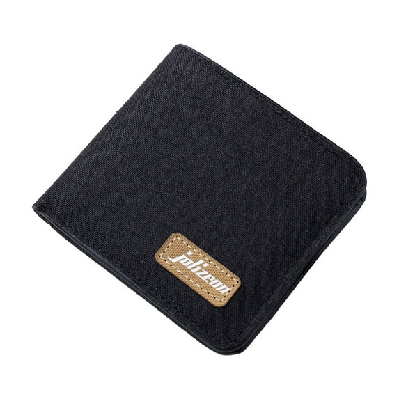 RFID Slim Wallet for Men Women Canvas Front Pocket Credit Card Holders Bifold Wallet with ID Window