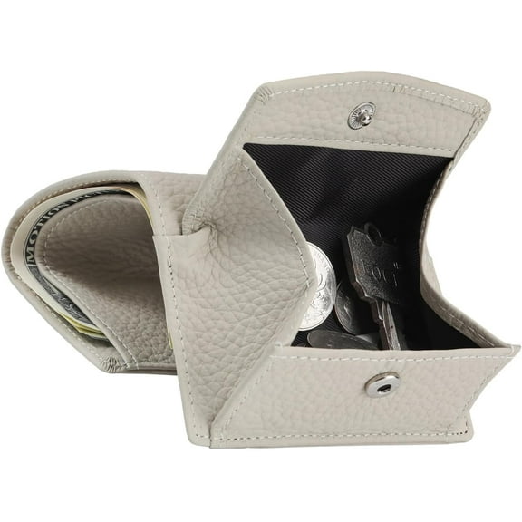 RFID Small Leather Wallet for Women with Coin Pouch Compact Trifold Mini Pocket Wallet with Cash Slot and Card Holders (Light Purple)