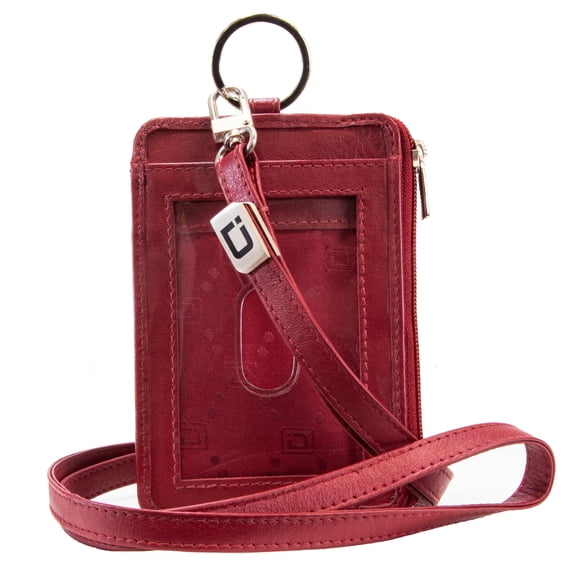 RFID Wallet Double ID Key Ring Mini - Protective Wallet for Credentials - RFID Blocking Leather Wallets