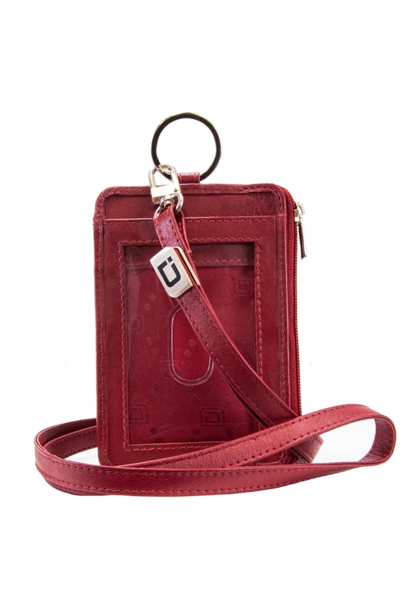 RFID Wallet Double ID Key Ring Mini - Protective Wallet for Credentials - RFID Blocking Leather Wallets