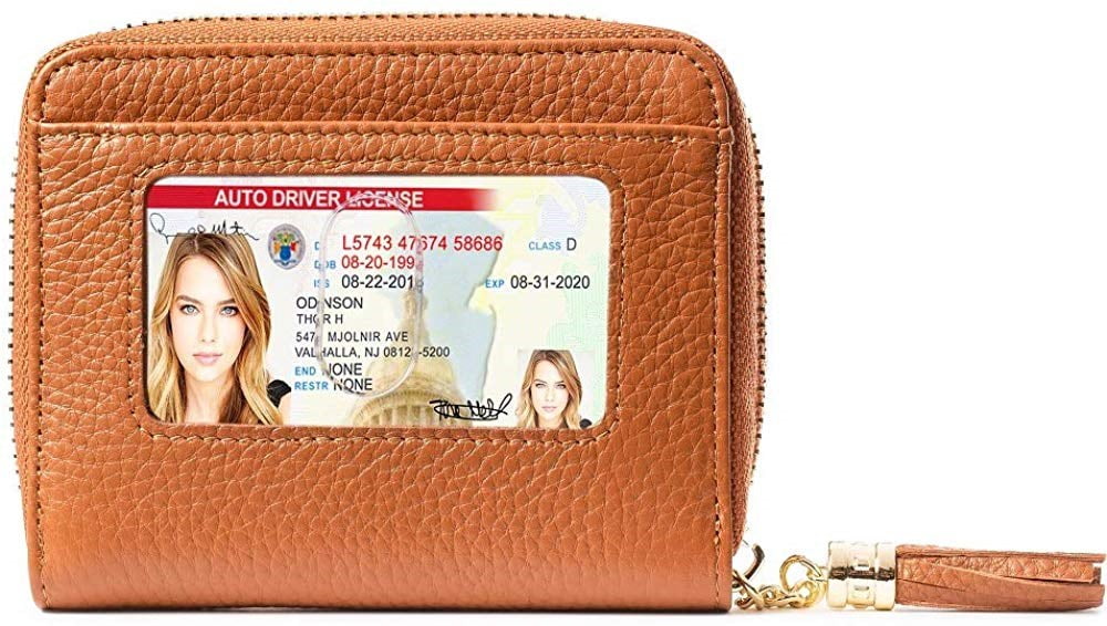RFID Wallet for Women, Ultra Slim Ladies Genuine Leather Bifold with ...
