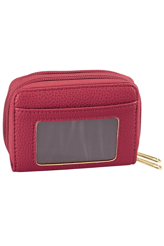 RFID Zip Around Wallet, Red