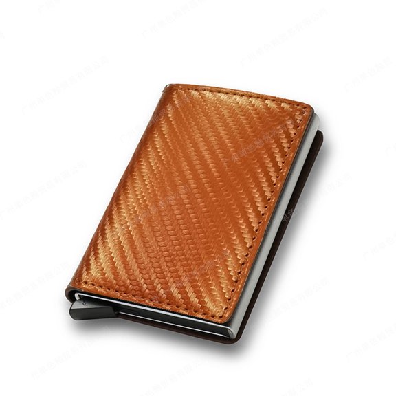 RFID anti-theft swipe automatic ejection card wallet, credit card metal card holder, men's multi-card wallet, carbon fiber