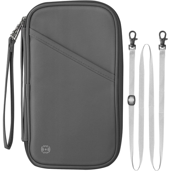 assort Holder - Family assort Wallet Holder, Lightweight ortable  Document Organizer assort Card Cover with Zier ocket, Grey