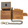 thumbnail image 1 of RFID safe Leather Bi-fold Chain Wallet for Men 18' Inch Stainless Biker Chain Rustic Brown Flip up Thumb ID Loop Closer, 1 of 7
