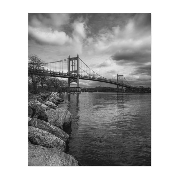 RFK Bridge B&W - The Bronx New York Photography Unframed Wall Art Print 8 x 10 inches