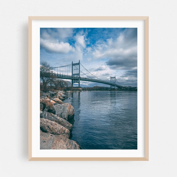 RFK Bridge - The Bronx New York Photography Bridge Scenic Cityscape Architecture Nature Landscape Oak Framed Wall Art Print 8 x 10 inches