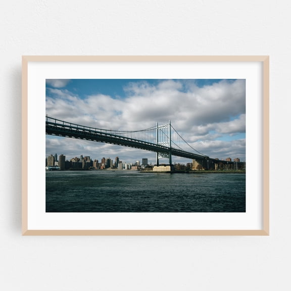 RFK Bridge from Astoria Park - Queens New York Photography Oak Framed Wall Art Print 24 x 36 inches