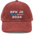 RFK JR 2024 Hat (Embroidered Vintage Corduroy Cap), Robert F Kennedy Jr