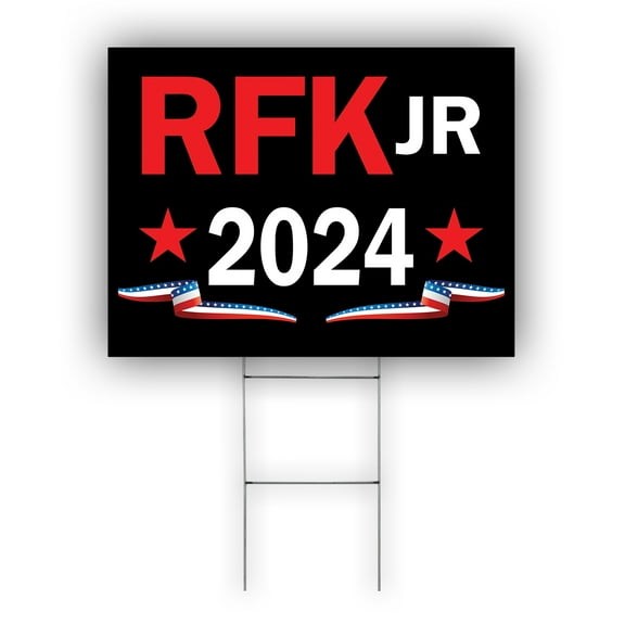 RFK Jr 2024 Vote Robert F.Kennedy For President Coroplast Yard Sign With H Strakes (12x18) Single-Sided