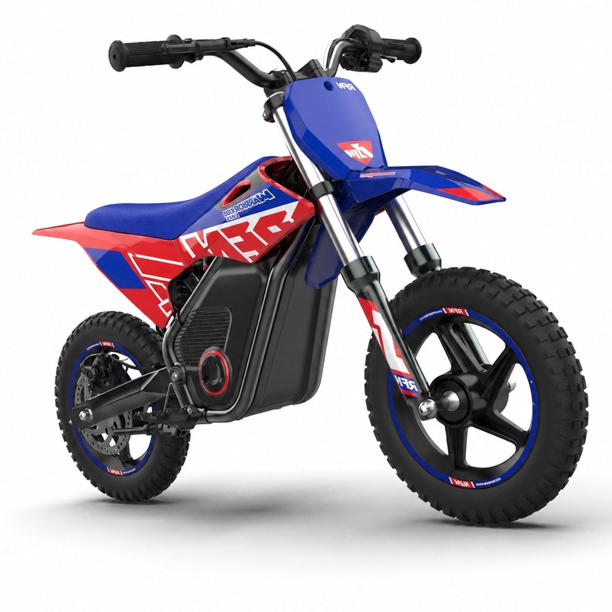 RFN Warrior Kids250 36V Electric Dirt Bike for Kids, 400W Peak Brushless Off-Road Bike, 3-Speed Modes, 15.5 MPH Max Speed, 11.2-Mile Range, 12" Tires