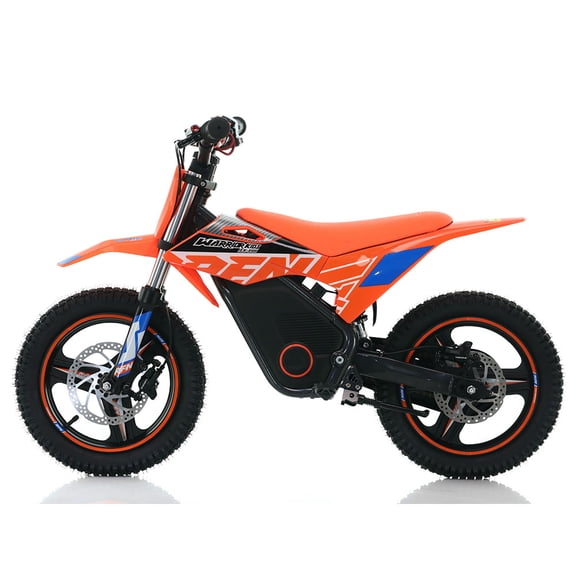 RFN Electric Dirt Bike,Max 700W & 7.5Ah Removable battery with fast, max 22mph 3 speed Hydraulic Brakes Electric bike for kids 4–8 (Orange)