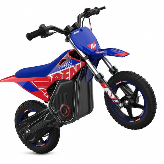RFN SX-E250 Electric Dirt Bike for Kids, 36V 400W Peak Brushless Off-Road Bike, 3-Speed Modes, 15.5 MPH Max Speed & 13-mile range, 11.2-Mile Range, 12" Tires, Front Suspension.Ages 3–8