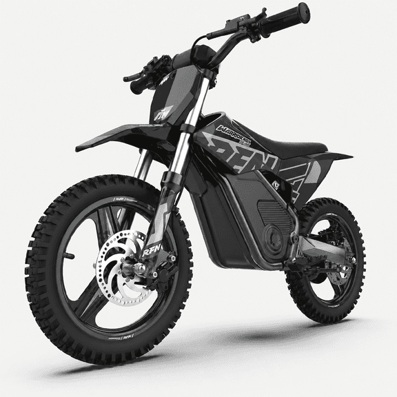 RFN SX-E500 Electric Dirt Bike for Kids,500W Brushless, 21.7 MPH & 16-mile range,Dual 14" TiresAge For 4–8, Black